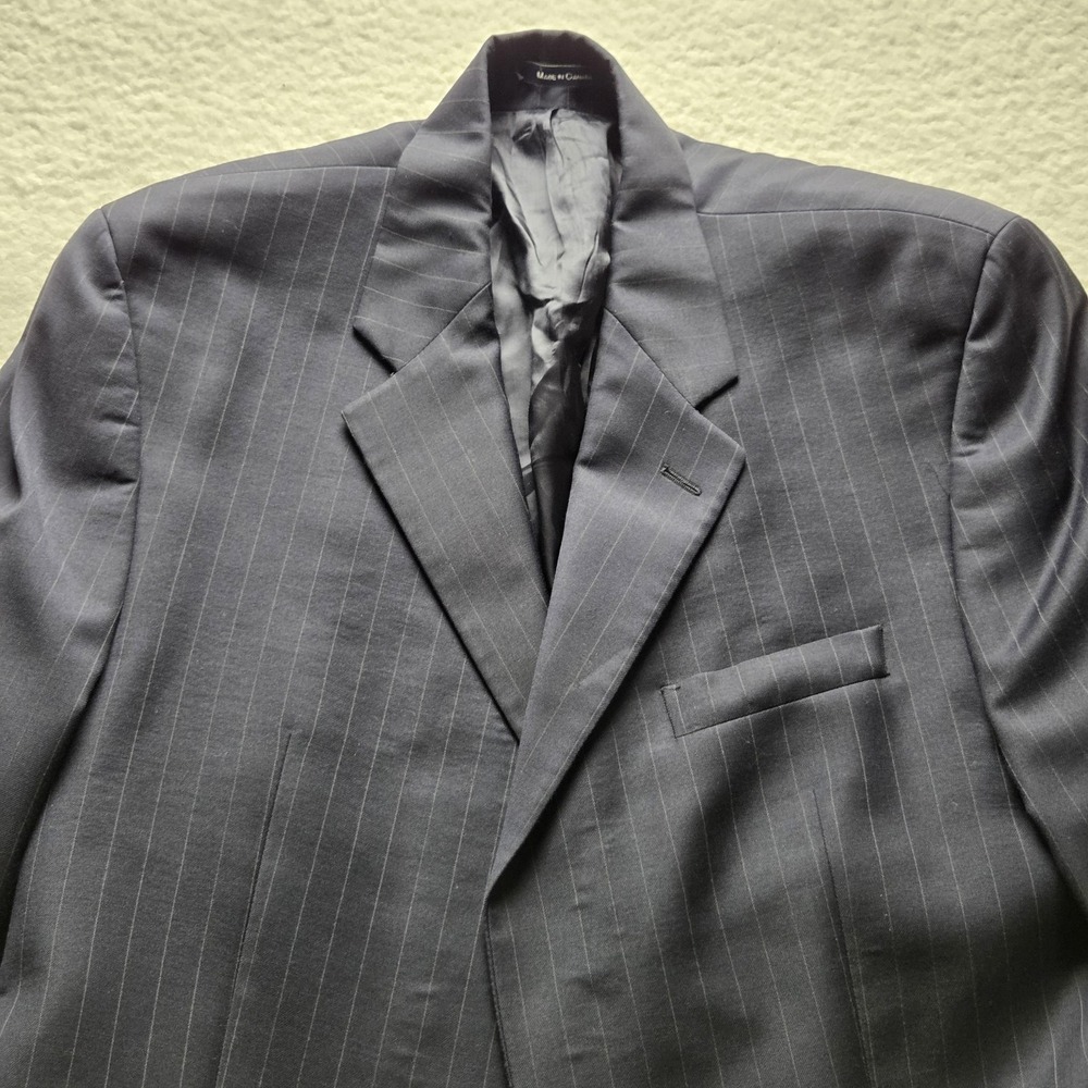Lauren Ralph Lauren‎ Suit Jacket Mens 42 Gray Pinstripe 2 Button Lord & Taylor
